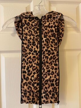 Veronica Beard Leopard Print Puffer Dickey - Tan/Black - Hoodie